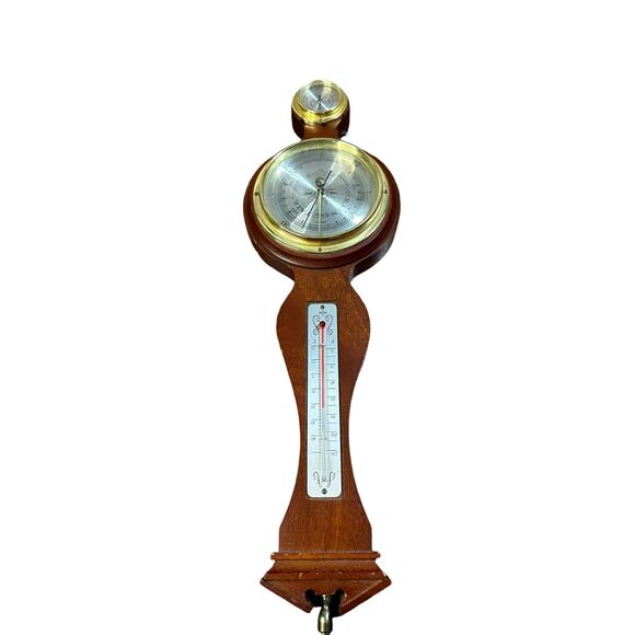 Vintage Airguide Mahogany Banjo Style Wall Barometer/Weather Station - Picture 1 of 6